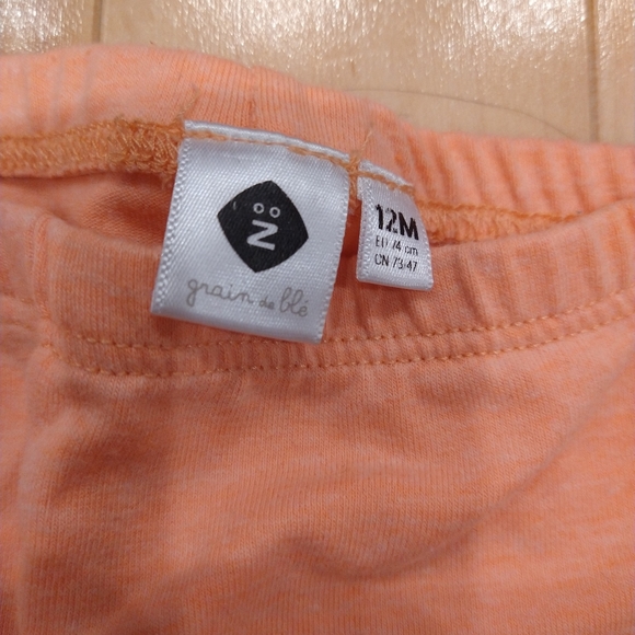 4/20$ 12m grain de ble Z orange capris with Palm trees pilling French - Picture 4 of 5